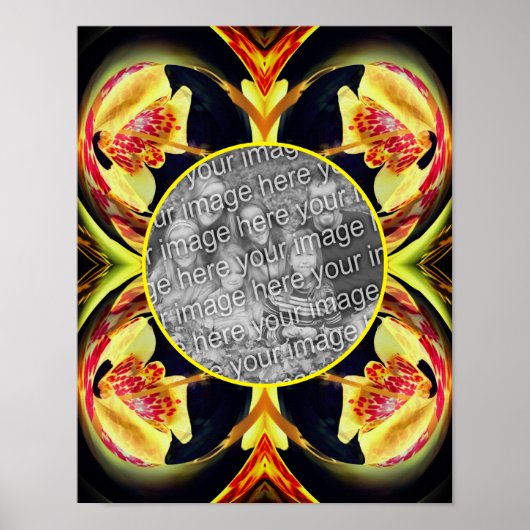 Lilyフローラ抽象芸術フレーム独自の写真を作成 ポスター (正面)