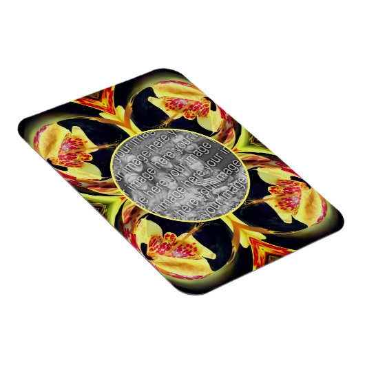 Lilyフローラ抽象芸術フレーム独自の写真を作成 マグネット (右側)