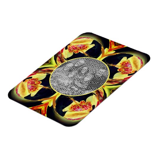 Lilyフローラ抽象芸術フレーム独自の写真を作成 マグネット (左側)