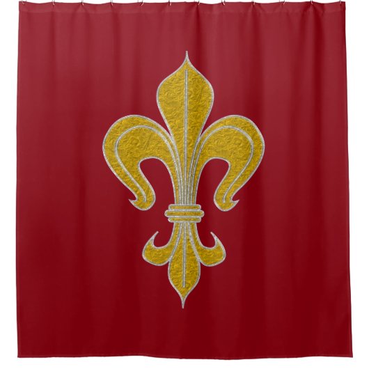 Lily金ゴールドシルバー+バックグラー。&アイディア シャワーカーテン (正面)