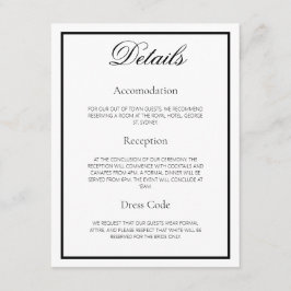 Lily -エレガント Monochromeの結婚詳細カード エンクロージャーカード
