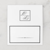 LIly – モノクロエレガント折り曲げプレイスカード プレイスカード (外部開封)