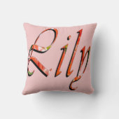 "Lily" 赤い花リリー名 クッション (裏面)