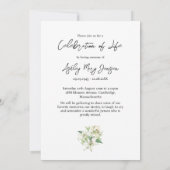 Lily Celebration of Life Photo Funeral 招待状 (裏面)