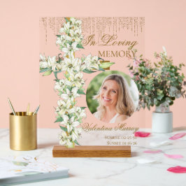 Lily Cross Celebration of Life Memorial Funeral アクリルサイン