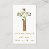 Lily Cross Memorial Funeral Prayer Card 名刺 (正面)