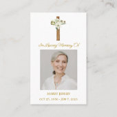 Lily Cross Memorial Photo Funeral Prayer Card 名刺 (正面)