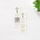 Lily Cross Photo Funeral Memorial Bookmark (デスク)