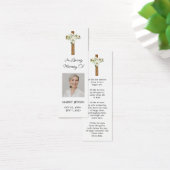 Lily Cross Photo Funeral Memorial Bookmark (デスク)