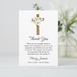 Lily Cross Sympathy Thank You Card サンキューカード