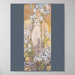 Lily (Four Flowers), Alphonse Mucha ポスター