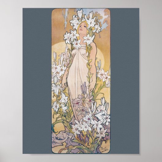 Lily (Four Flowers), Alphonse Mucha ポスター (正面)