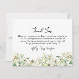 Lily Funeral Thank You Note Card Bereavement サンキューカード