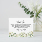 Lily Funeral Thank You Note Card Bereavement サンキューカード (スタンド正面)