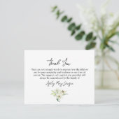 Lily Funeral Thank You Note Card Bereavement サンキューカード (スタンド正面)