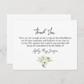 Lily Funeral Thank You Note Card Bereavement サンキューカード (正面/裏面)