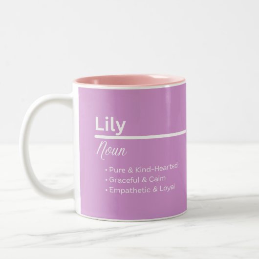Lily Girl 名前の意味 マグカップ | オーダーメイド ギフト (左)