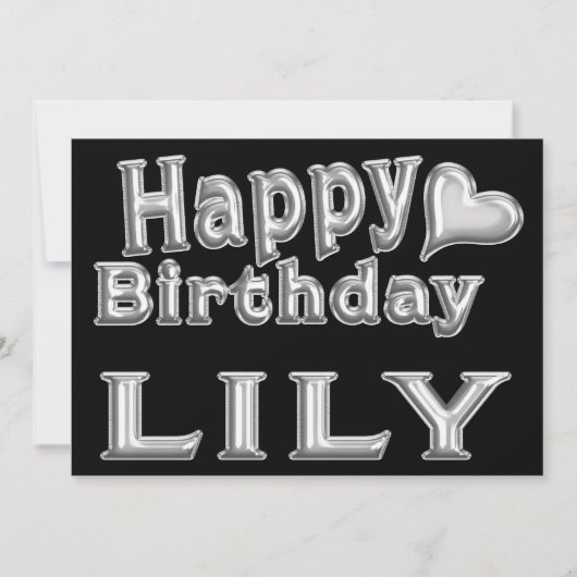 Lily Happy Birthday Karte Grußkarte mit Herz カード (正面)