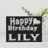 Lily Happy Birthday Karte Grußkarte mit Herz カード (スタンド正面)