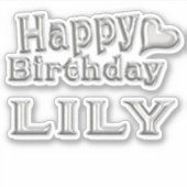 Lily Happy Birthday silver Aufkleber Sticker シール (正面)