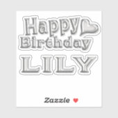 Lily Happy Birthday silver Aufkleber Sticker シール (シート)