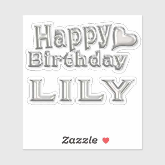 Lily Happy Birthday silver Aufkleber Sticker シール (シート)