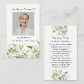 Lily Memorial Photo Funeral Prayer Card 名刺 (正面/裏面)
