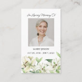 Lily Memorial Photo Funeral Prayer Card 名刺 (正面)
