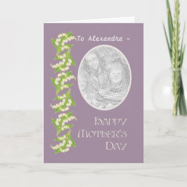 Lily Mothers Dayフォトカード、Mauve、パーソナライズ カード