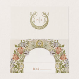 Lily Name Cardsのテー結婚ブルヴィンテージ