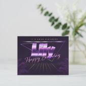 Lily Name Vorname lila Postkarte Geburtstag ポストカード (スタンド正面)