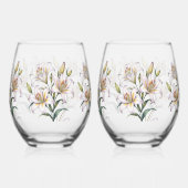 Lily of Love Wedding ステムなしワイングラス (左)