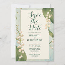 Lily of the エレガント valley Save The Date 結婚's