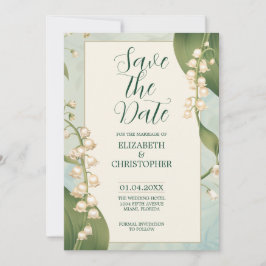 Lily of the エレガント valley Save The Date 結婚's 招待状