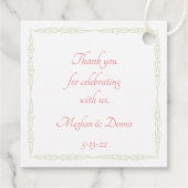 Lily of the Valleyとバラのピンクの花束 フェイバータグ (裏面)