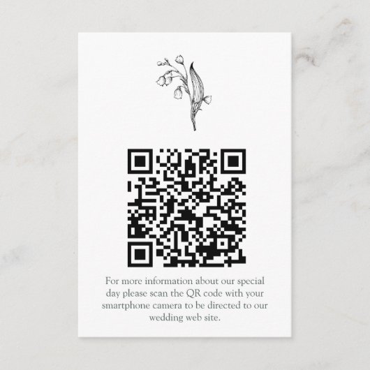 Lily of the Valley – ホワイト照合RSVP エンクロージャーカード (正面)