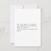 Lily of the Valley – ホワイト照合RSVP 出欠カード (裏面)