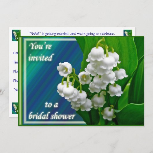 Lily of the Valley Bridal Shower Invitation 招待状 (正面/裏面)