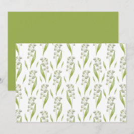 Lily of the Valley Floral Botanical Note Card ノートカード