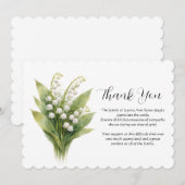 Lily of The Valley Floral Funeral Death Thank you  招待状 (正面/裏面)