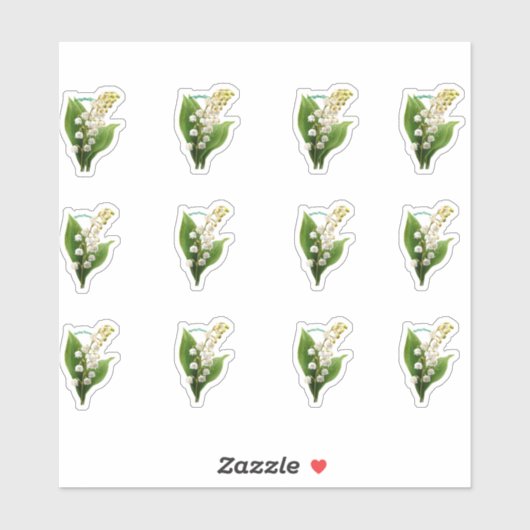 Lily of the Valley Flowers Zazzle Stickers シール (シート)
