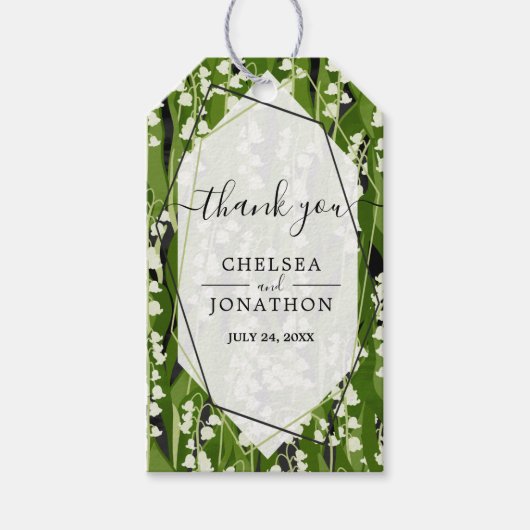 Lily of the Valley Greenery結婚's Thank You ギフトタグ (正面)