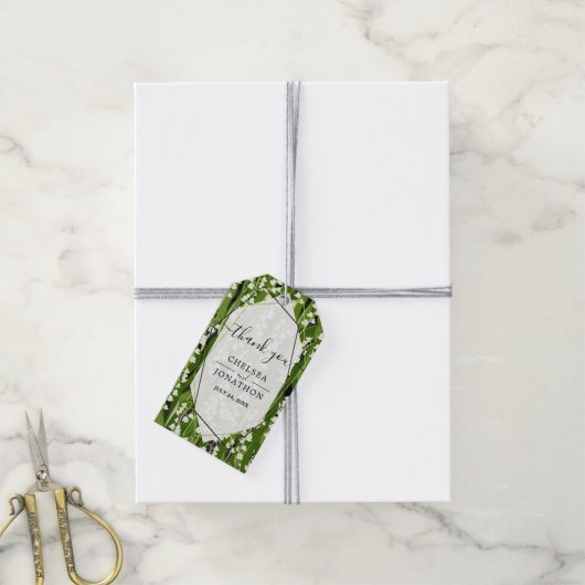 Lily of the Valley Greenery結婚's Thank You ギフトタグ (より糸付き)
