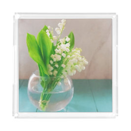 Lily of the valley in vase コースター アクリルトレー