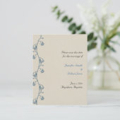 Lily of the Valley onベージュ色リネン日付を保存 セーブザデート (スタンド正面)