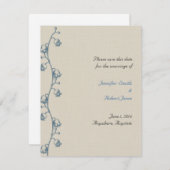 Lily of the Valley onベージュ色リネン日付を保存 セーブザデート (正面/裏面)