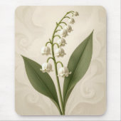 Lily of the Valley On Neutral Abstract Design マウスパッド (正面)