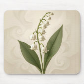 Lily of the Valley On Neutral Abstract Design マウスパッド (正面)