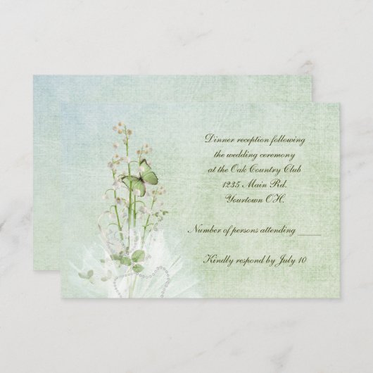 Lily of the Valley RSVP 招待状 (正面/裏面)