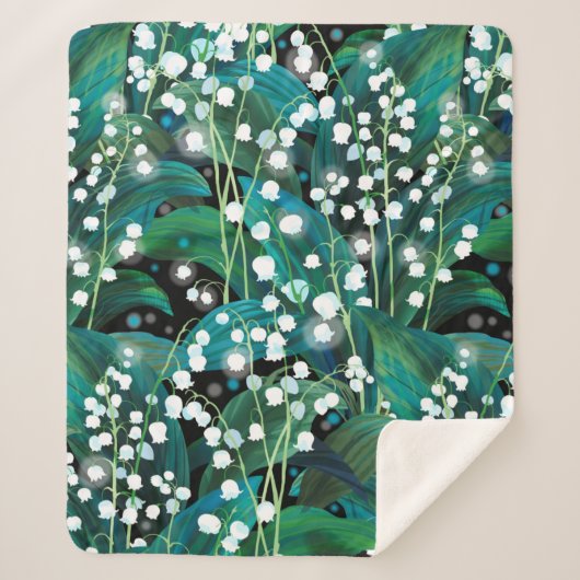 Lily of the valley. Seamless background pattern シェルパブランケット (正面)